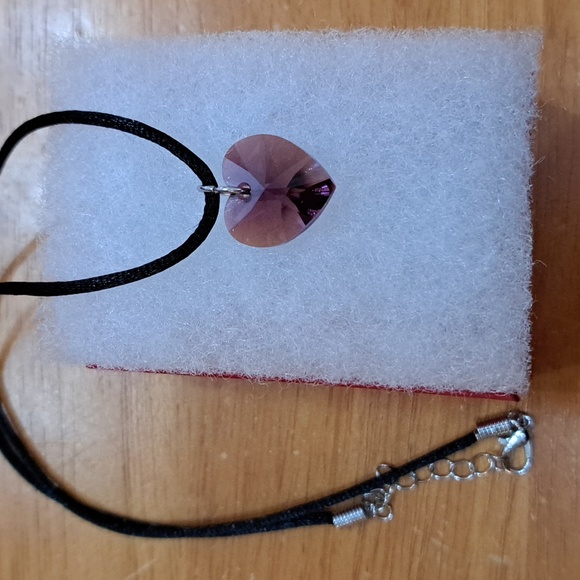 Evening Sunset Crystal Heart Necklace - Picture 5 of 6